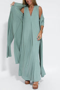 Green + Cardigan Set