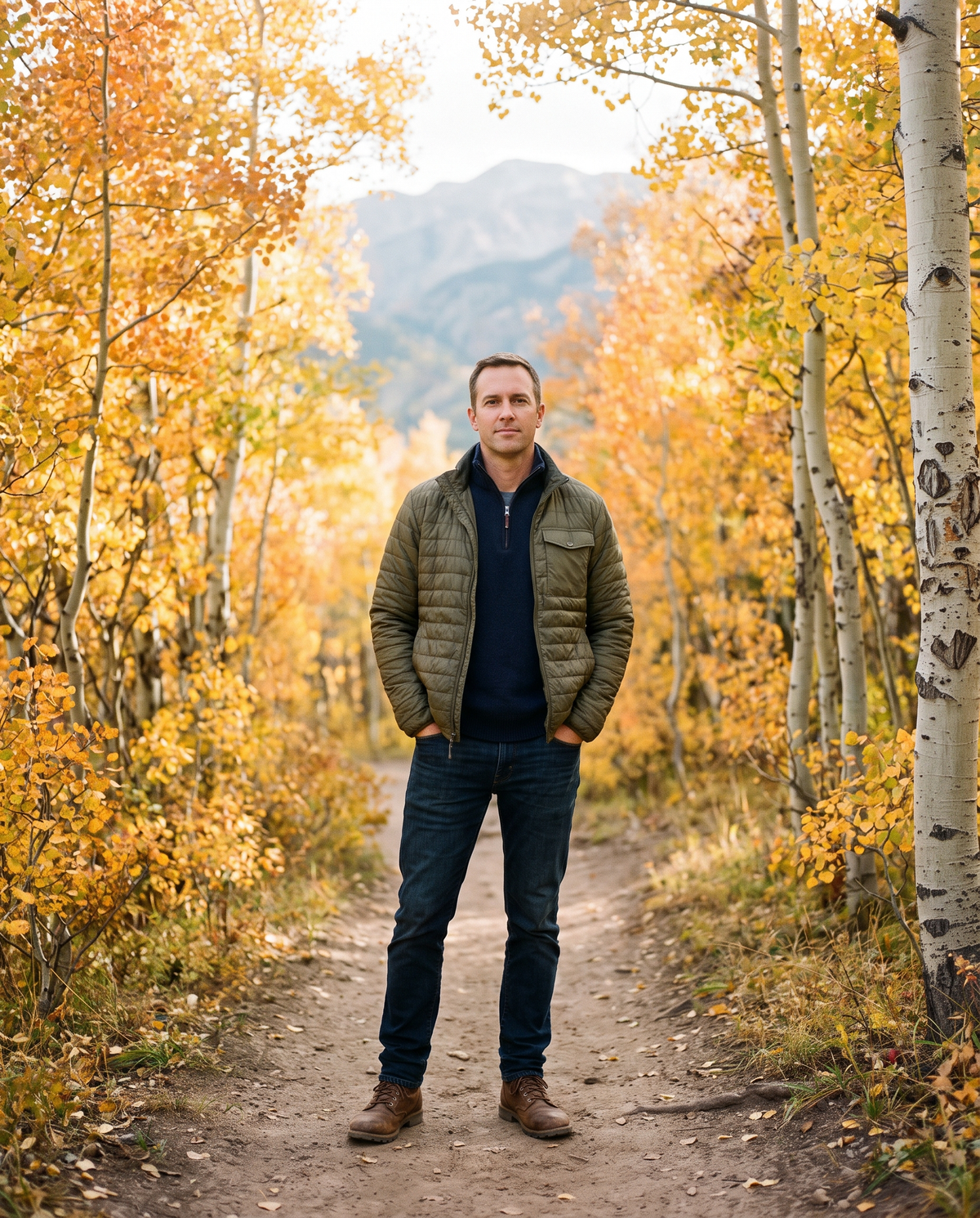 Quilted layers among the aspens